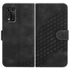 Custodia in pelle con cordino per ZTE Libero 5G II YX0060 con stampa a testa di elefante (nera)
