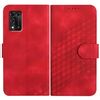 Custodia in pelle con cordino per ZTE Libero 5G II YX0060 con stampa a testa di elefante (rossa)
