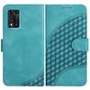 Custodia in pelle con cordino per ZTE Libero 5G II YX0060 con stampa a testa di elefante (azzurro chiaro)