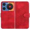 Custodia in pelle con cordino per telefono cellulare ZTE nubia Music YX0060 con stampa a testa di elefante (rossa)