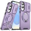 Custodia per telefono con supporto ad anello scorrevole Camshield per Samsung Galaxy S25 Edge 5G (viola)