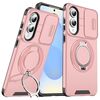Custodia per telefono con supporto ad anello scorrevole Camshield per Samsung Galaxy S25 Edge 5G (rosa)