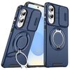 Custodia per telefono con supporto ad anello scorrevole Camshield per Samsung Galaxy S25 Edge 5G (blu)