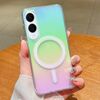 Custodia per telefono a copertura totale con airbag MagSafe, sfumata, per Samsung Galaxy S25 Edge 5G (arcobaleno)