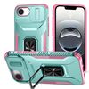 Custodia per telefono con supporto scorrevole Camshield per iPhone 16e (rosa + grigio verde)