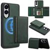 Custodia per telefono Magsafe con custodia RFID staccabile per Samsung Galaxy S25 Edge 5G LC.IMEEKE serie L5 (verde)