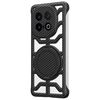 Custodia per telefono MagSafe con supporto girevole in fibra di carbonio cava per vivo iQOO 13 (nera)
