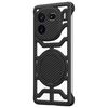 Custodia per telefono MagSafe con supporto girevole in fibra di carbonio cava per vivo iQOO 12 Pro (nera)