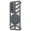 Custodia per telefono cellulare MagSafe con supporto girevole in fibra di carbonio cava globale per OPPO Reno12 (grigio)