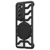 Custodia per telefono OPPO Reno12 Global Hollow in fibra di carbonio con supporto girevole MagSafe (nera)
