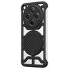 Custodia per telefono MagSafe con supporto girevole in fibra di carbonio cava per OPPO Find X8 (nera)
