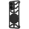 Custodia per telefono MagSafe con supporto girevole in fibra di carbonio cava per Honor 300 (nera)