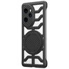 Custodia per telefono MagSafe con supporto girevole in fibra di carbonio cava per Honor 100 Pro (nera)