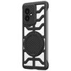 Custodia per telefono MagSafe con supporto girevole in fibra di carbonio cava per Honor 100 (nera)