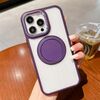 Custodia per telefono con supporto magnetico MagSafe trasparente per iPhone 16 Pro (viola)