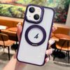 Custodia trasparente con supporto ad anello MagSafe per iPhone 13 (viola)