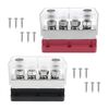 Terminale per barra collettrice per carichi pesanti a 4 perni, bullone in rame per yacht RV da 600 A, colore: rosso + nero
