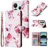 Custodia in pelle con cuciture color bronzo marmorizzato per Redmi Note 14 5G (oro rosa)