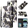 Custodia in pelle con cuciture effetto marmo bronzato per Redmi Note 14 4G da 164,84 mm (nero)