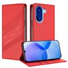 Custodia per telefono in pelle retrò con portafoglio multifunzionale in rilievo per Redmi A5 4G da 173,3 mm (rosso)