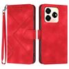 Custodia in pelle con motivo a linee per ZTE Axon 60 (rossa)