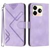 Custodia in pelle con motivo a linee per ZTE Axon 60 (viola chiaro)