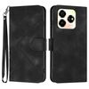 Custodia in pelle con motivo a linee per ZTE Axon 60 (nera)