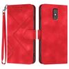Custodia in pelle con motivo a linee per ZTE Blade A32 (rossa)