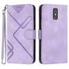 Custodia in pelle con motivo a linee per ZTE Blade A32 (viola chiaro)