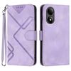 Custodia in pelle con motivo a linee per ZTE Blade A33s (viola chiaro)