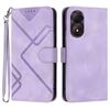 Custodia in pelle con motivo a linee per ZTE Blade A34 (viola chiaro)