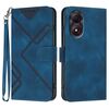 Custodia in pelle effetto pelle per ZTE Blade A34 (blu reale)
