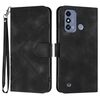 Custodia in pelle con motivo a linee per ZTE Blade A53 (nera)