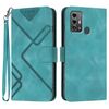 Custodia in pelle con motivo a linea per ZTE Blade A53 Pro (blu chiaro)