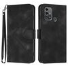 Custodia in pelle con motivo a linea per ZTE Blade A53 Pro (nera)