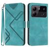 Custodia in pelle con motivo a linee per ZTE Blade A54 (blu chiaro)