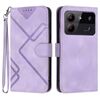 Custodia in pelle con motivo a linee per ZTE Blade A54 (viola chiaro)