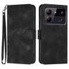 Custodia in pelle con motivo a linee per ZTE Blade A54 (nera)