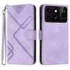 Custodia in pelle con motivo a linee per ZTE Blade A55 / A35 (viola chiaro)