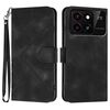 Custodia in pelle con motivo a linee per ZTE Blade A55 / A35 (nera)