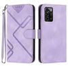Custodia in pelle con motivo a linee per ZTE Blade A72 (viola chiaro)