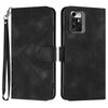 Custodia in pelle con motivo a linee per ZTE Blade A72 5G (nera)