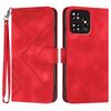 Custodia in pelle con motivo a linee per ZTE Blade A73 4G / Blade V50 Design 4G (rossa)