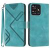 Custodia in pelle con motivo a linee per ZTE Blade A73 4G / Blade V50 Design 4G (blu chiaro)