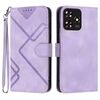 Custodia in pelle con motivo a linee per ZTE Blade A73 4G / Blade V50 4G (viola chiaro)
