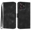 Custodia in pelle con motivo a linee per ZTE Blade A73 4G / Blade V50 Design 4G (nera)