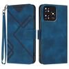 Custodia in pelle con motivo a linee per ZTE Blade A73 4G / Blade V50 4G (blu reale)