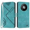 Custodia in pelle con motivo a linee per ZTE Blade A73 5G (blu chiaro)