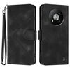 Custodia in pelle con motivo a linee per ZTE Blade A73 5G (nera)