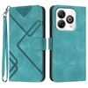 Custodia in pelle con motivo a linee per ZTE Blade A75 4G (blu chiaro)